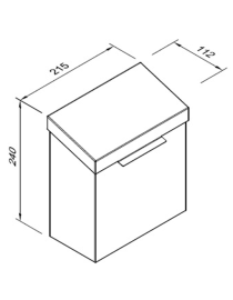Nástenný kôš na hygienický odpad 4,2 l LUNA