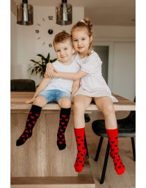 Veselé ponožky Malé srdiečka čierne - Detské