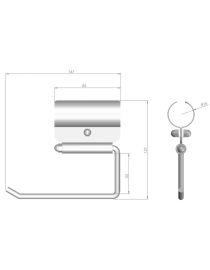 Držiak toaletného papiera na madlo pre osoby so zdravotným postihnutím Ø 32, lesklá nehrdzavejúca oceľ