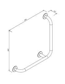 Madlo z leštenej nehrdzavejúcej ocele s uhlom 90° pre telesne postihnutých