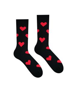 Veselé ponožky Srdiečko Čierne