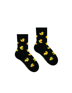 Veselé ponožky Kačička Čierna - Detské