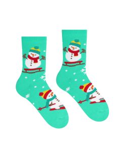 Veselé ponožky Froté Snehuliak - Detské