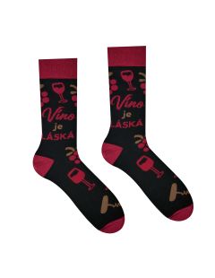 Veselé ponožky "Víno je láska"