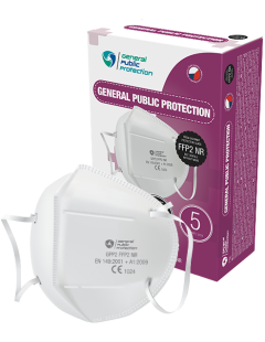 Respirátor GPP2 FFP2 NR (CE), 10 ks - BIELY