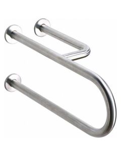 Pevné madlo pre osoby so zdravotným postihnutím, 3-podperné, pravé, 550 mm, lesklé