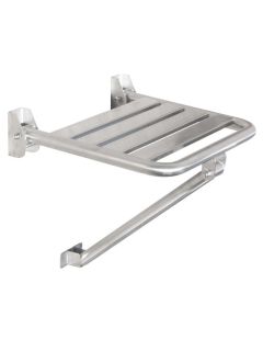 Skladacie sprchové sedadlo s podperami, matná nehrdzavejúca oceľ