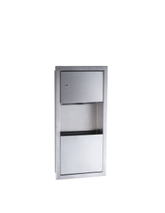 Vstavaná súprava HIT; zásobník na papierové utierky ZZ 300 listov + zapustený odpadkový kôš s objemom 10 l