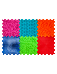 Masážna ortopedická podložka Puzzle "Mix" 6 prvkov