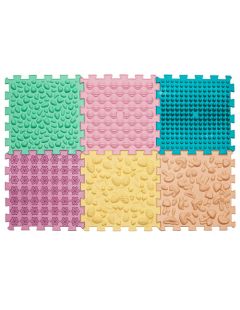 Masážna podložka Puzzle Mix Pastel 6 prvkov
