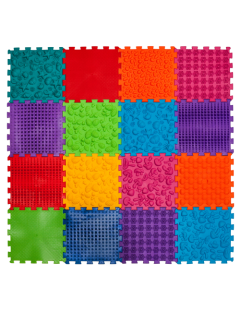 Senzomotorický masážny koberec Puzzle "Mega Mix" 16 prvkov