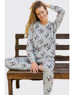 Dámske zamatové pyžamo Panda