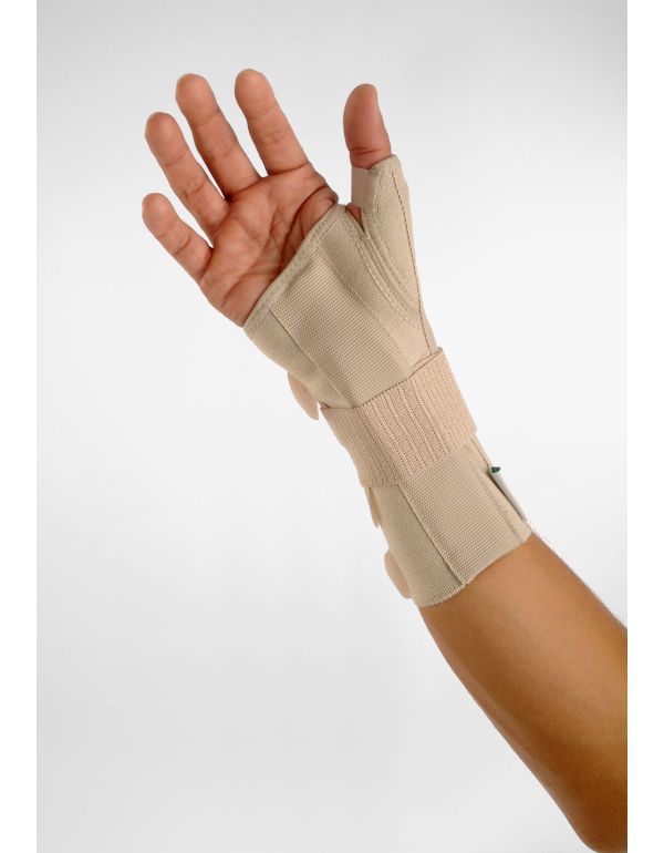 Ortéza na zápästie a palec s hliníkovým držiakom a suchým zipsom - pravá ruka
