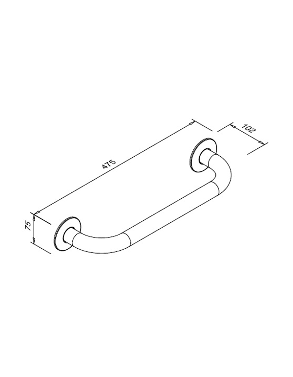 Madlo pre invalidov 400 mm čierne