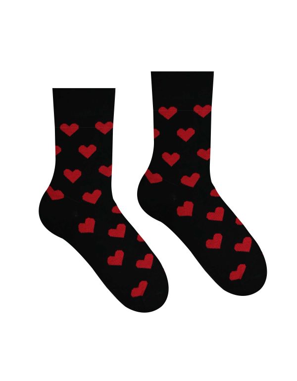 Veselé ponožky Malé srdiečka čierne - Detské