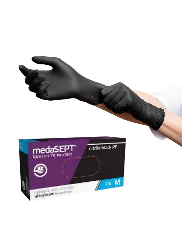 Rukavice medaSEPT® nitrile black PF, čierne rukavice