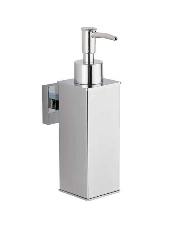 Nástenný štvorcový dávkovač mydla Sydney Chrome