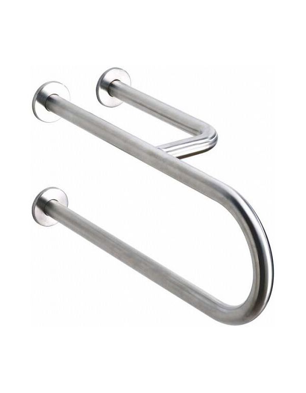 Pevné madlo pre osoby so zdravotným postihnutím, 3-podperné, pravé, 550 mm, lesklé