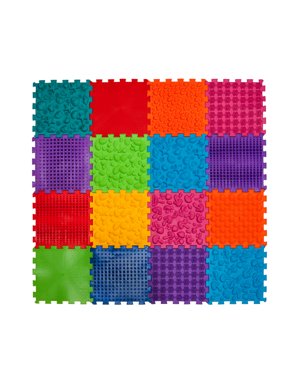 Senzomotorický masážny koberec Puzzle "Mega Mix" 16 prvkov