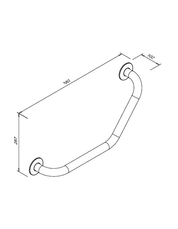 Madlo z leštenej nehrdzavejúcej ocele s uhlom 130° pre osoby so zdravotným postihnutím