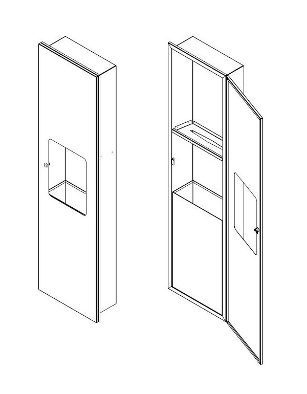 Vstavaná súprava Faneco HIT; Zásobník papierových utierok ZZ 400 listov + skrytý kôš 20 l