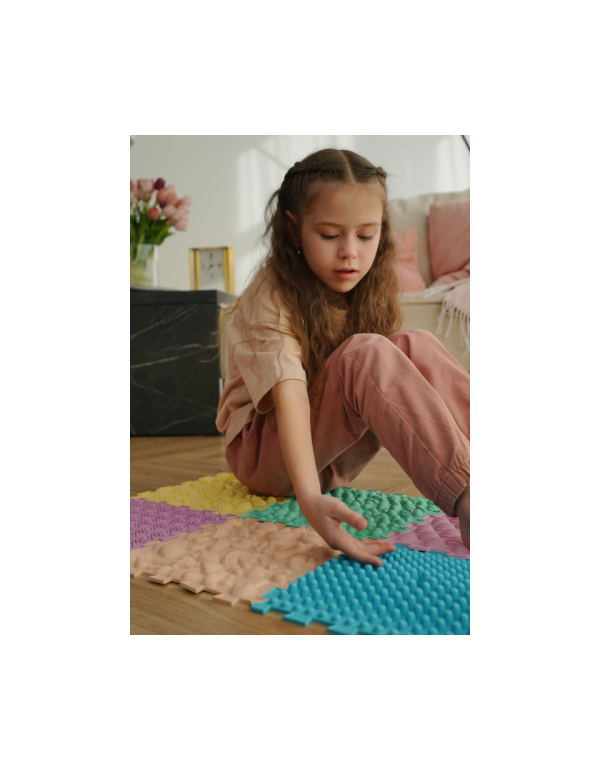 Masážna podložka Puzzle Mix Pastel 6 prvkov